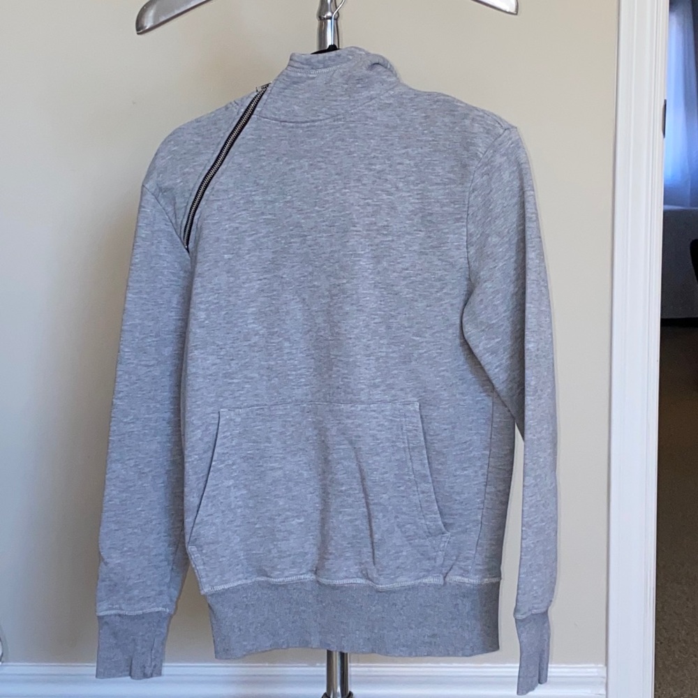 H&M Men Quarter Side-Zip Light Grey Hoodie